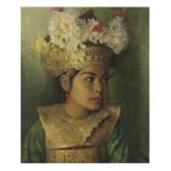 Dullah (1919-1996) 'Portrait of a Legong dancer', 1979 Oil on canvas, dated 1979 to the reverse...