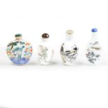 Four Chinese enamelled snuff bottles Qing dynasty, 19th century - first half of 20th century Co...