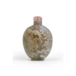 A Chinese grey jade 'phoenix' snuff bottle Qing dynasty, 18th/19th century Very well-hollowed, ...