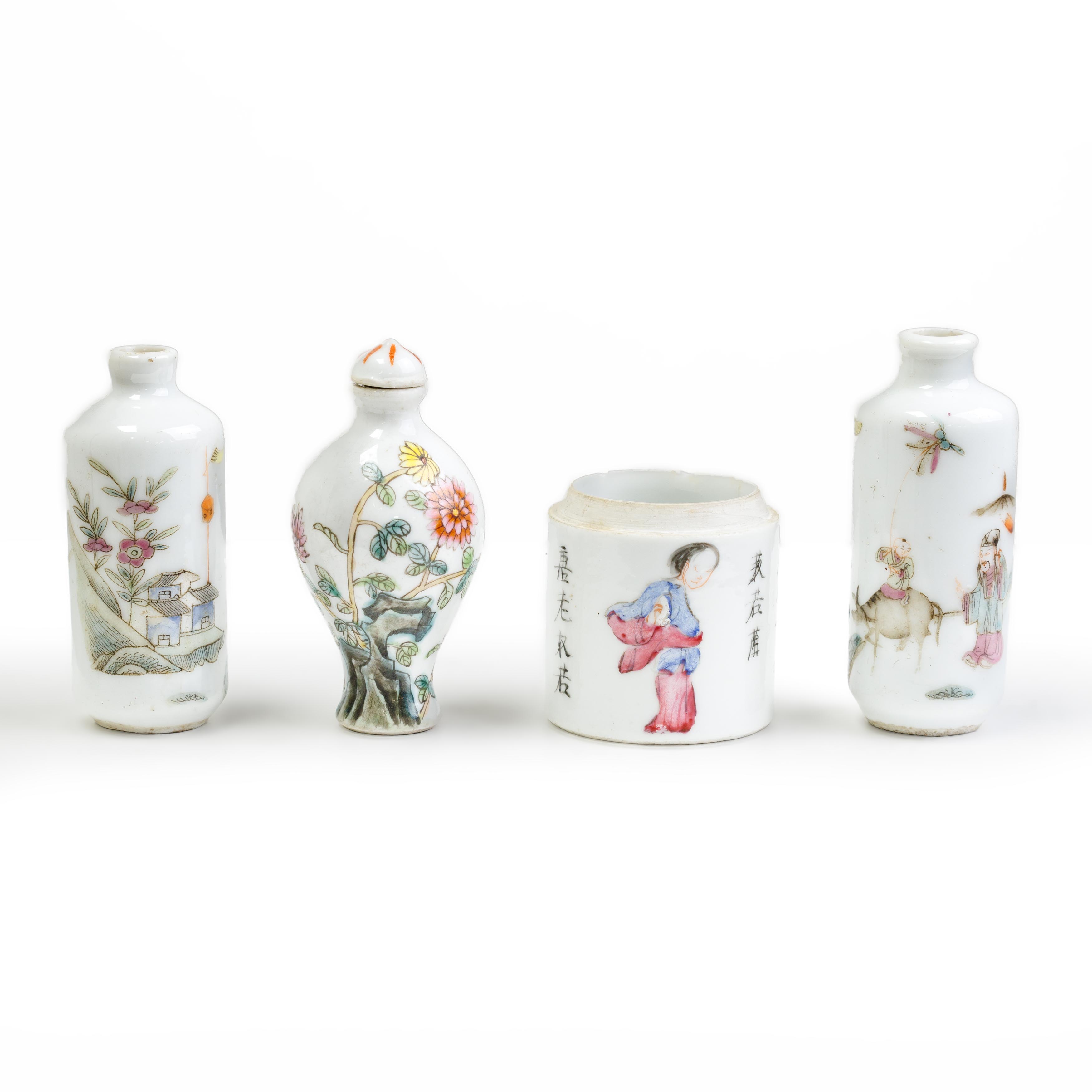 Seven Chinese snuff bottles and one famille rose cylindrical box Late Qing dynasty - 20th centur... - Image 2 of 3