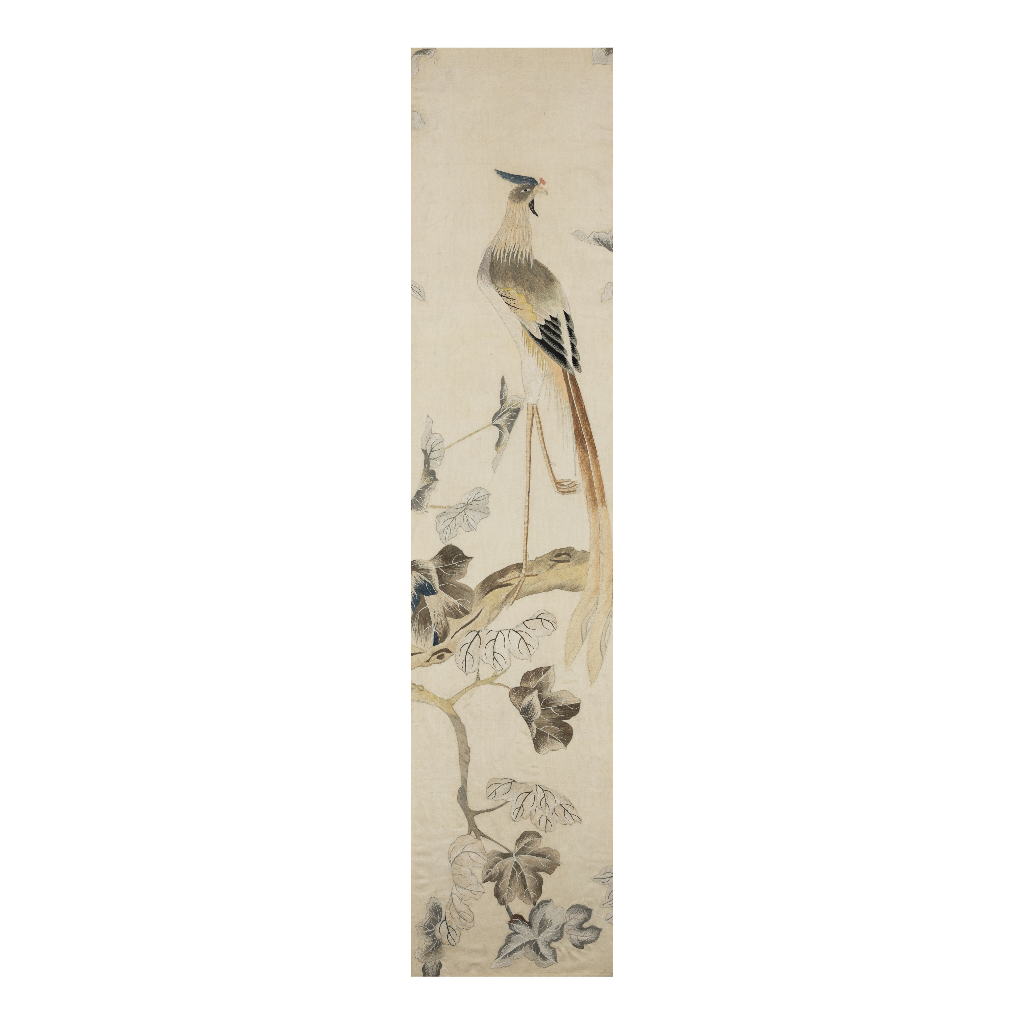 A set of silk embroideries of the four seasons Late Qing dynasty Four pale cream silk panels em... - Image 5 of 5