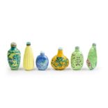 Six Chinese enamelled snuff bottles Late Qing dynasty-first half of 20th century Comprising: a ...