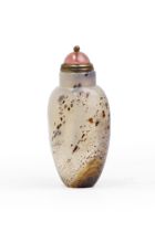 A Chinese banded agate slender oviform snuff bottle Qing dynasty, 18th/19th century Standing on...