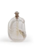 A Chinese 'melon' rock crystal snuff bottle Late Qing dynasty Finely formed as a melon, a leaf ...