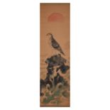 Aoyama Asa (Meiji period) A Japanese ink and colour on paper painting, mounted as hanging scroll...