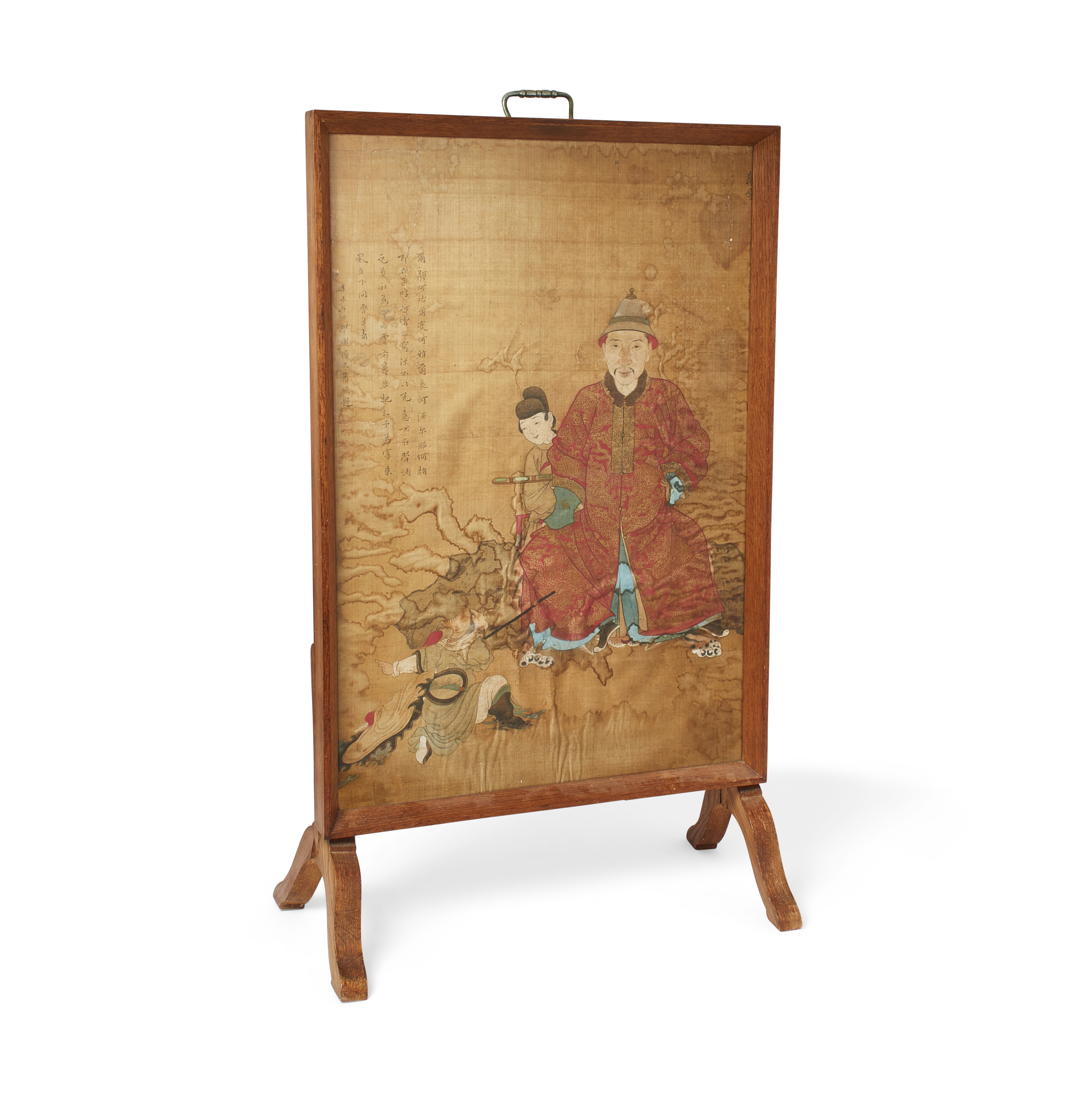 Chinese School, circa 1871 'Soldier reporting to his commander' Ink and pigment on silk, signed...