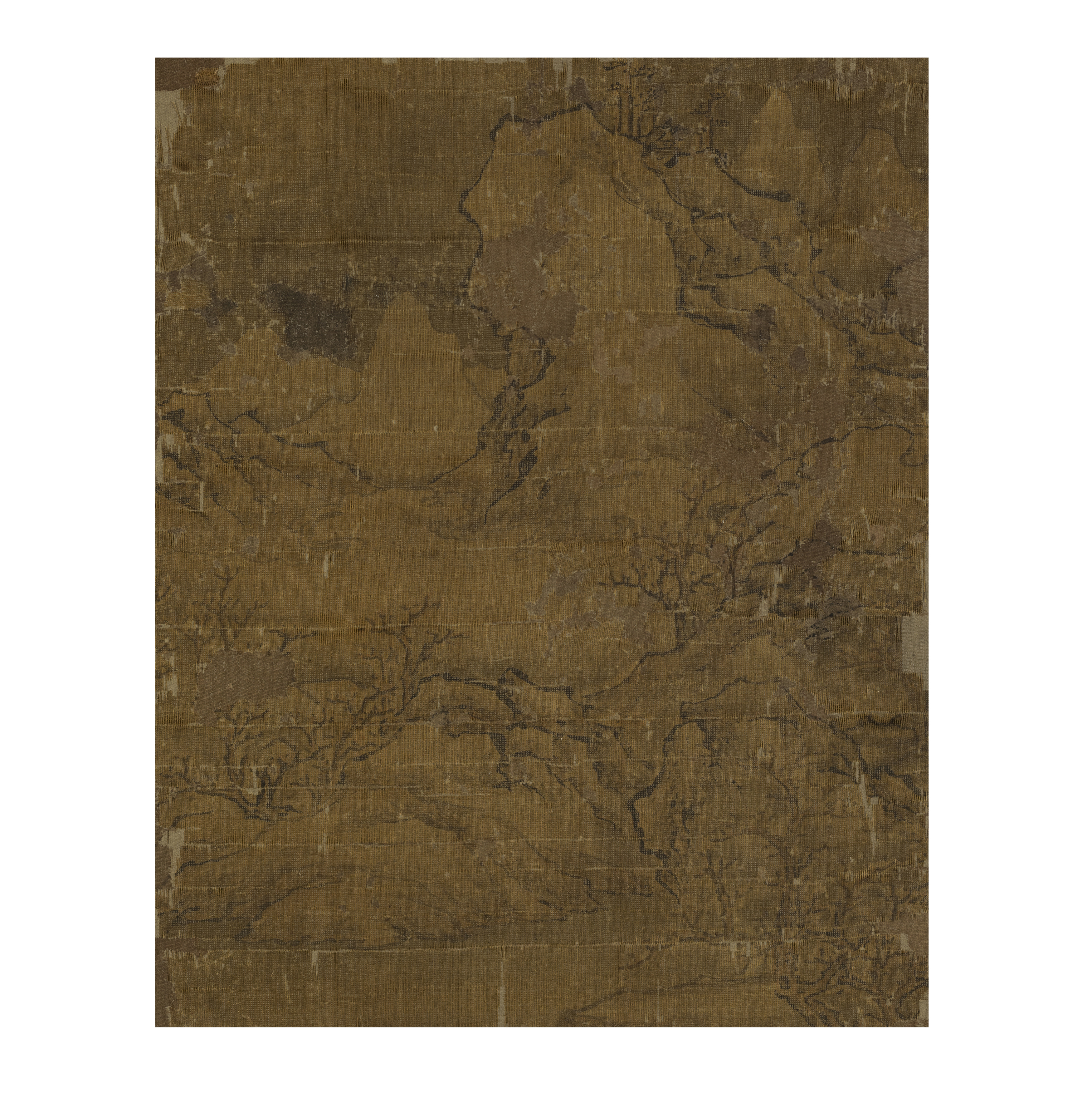 Chinese School, 17th century 'Mountainous landscapes' Ink on silk, a pair of paintings with sil... - Image 3 of 3