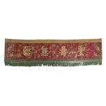 A large Chinese embroidered silk hanging Late Qing dynasty, cyclically dated by inscription to t...