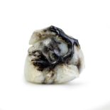 A Chinese black and white jade carving of a peach Ming/Qing dynasty, 17th century Carved in sha...