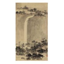Huang Bore (1901-1968) Landscape with winding stream and landscape with birds Double-sided pain...