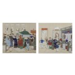 Chinese School, late 18th/early 19th century 'Bridegroom surrounded by the crowd' and 'First nig...