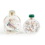 Two Chinese inside-painted snuff bottles First half of 20th century and 2001 The first, late Qi...