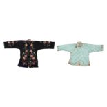 Two Chinese silk embroidered jackets  Republic period Both finely decorated with floral sprays,...