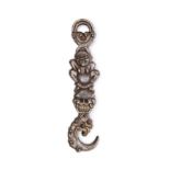 A Tibetan Buddhist silvered iron ritual hook 19th/20th century Terminating in a loop surmountin...