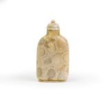 A Chinese fossiliferous limestone snuff bottle and stopper Mid-Qing dynasty Well-hollowed, stan...