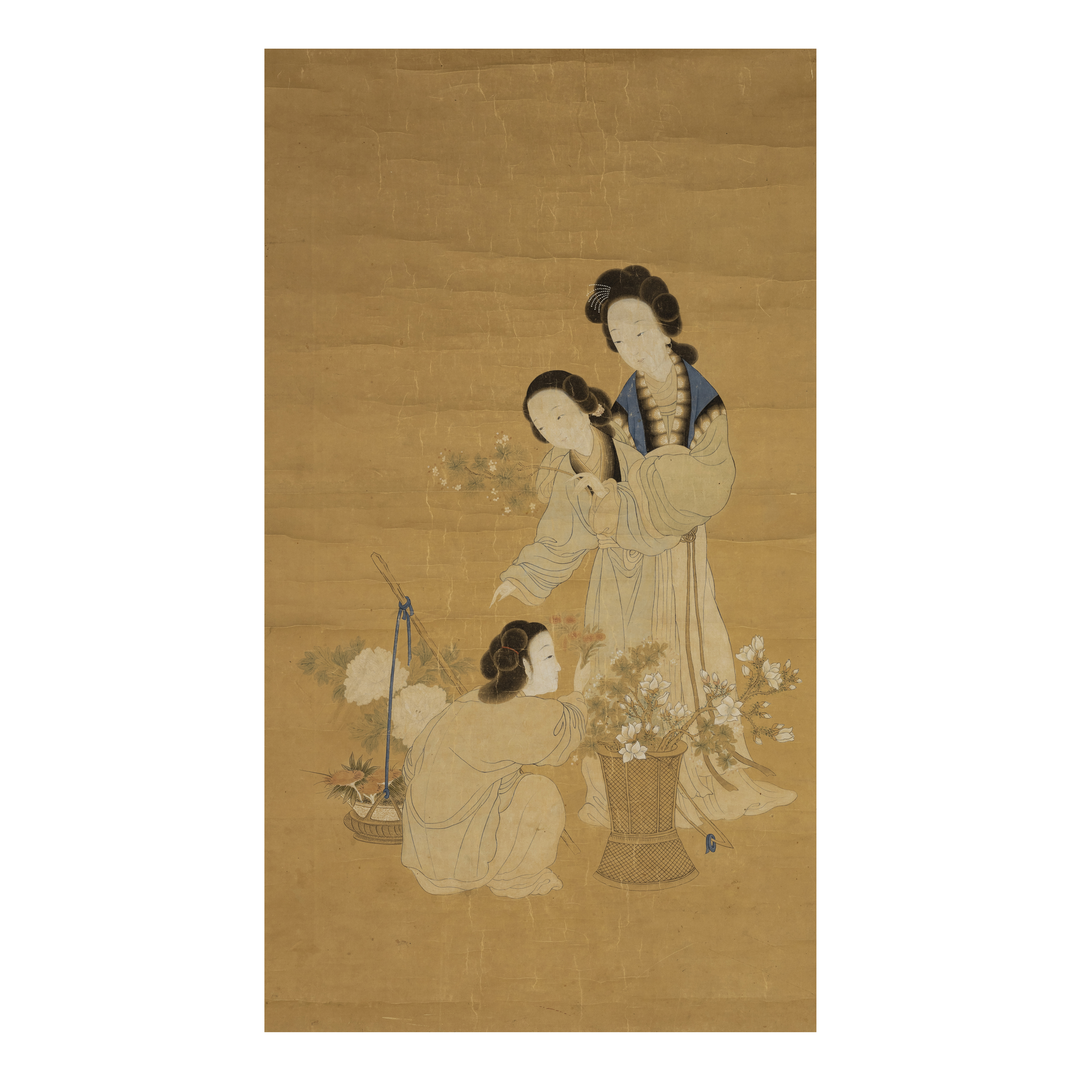 Anonymous, Chinese School, 19th century 'Ladies arranging flowers' Ink and colour on paper, 100...