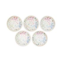 Set of five Chinese famille rose 'phoenix' plates Qing dynasty, 19th century Each painted to th...