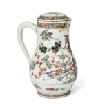 A Chinese famille verte 'three friends of winter' coffee pot and cover Qing dynasty, Kangxi peri...