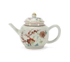 A Chinese famille rose export 'floral' teapot and cover Qing dynasty, Qianlong period Enamelled...