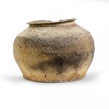 A Chinese early pottery jar Eastern Zhou dynasty Decorated around the body with a cloth-impress...