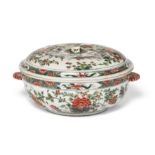 A Chinese famille verte tureen and cover Qing dynasty, Kangxi period The vessel painted to the ...