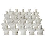 A set of twenty-five Chinese bisque porcelain busts of Mao Zedong circa 1966-67 Each inscribed ...