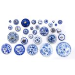 Thirty-eight Chinese blue and white covers 18th/19th century Of various sizes, the largest 25cm...