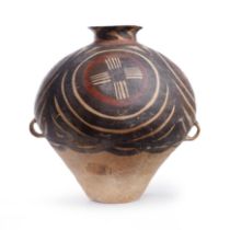 A large Chinese painted pottery jar  Neolithic period, Majiayao Culture, Machang Phase (2200 - 2...