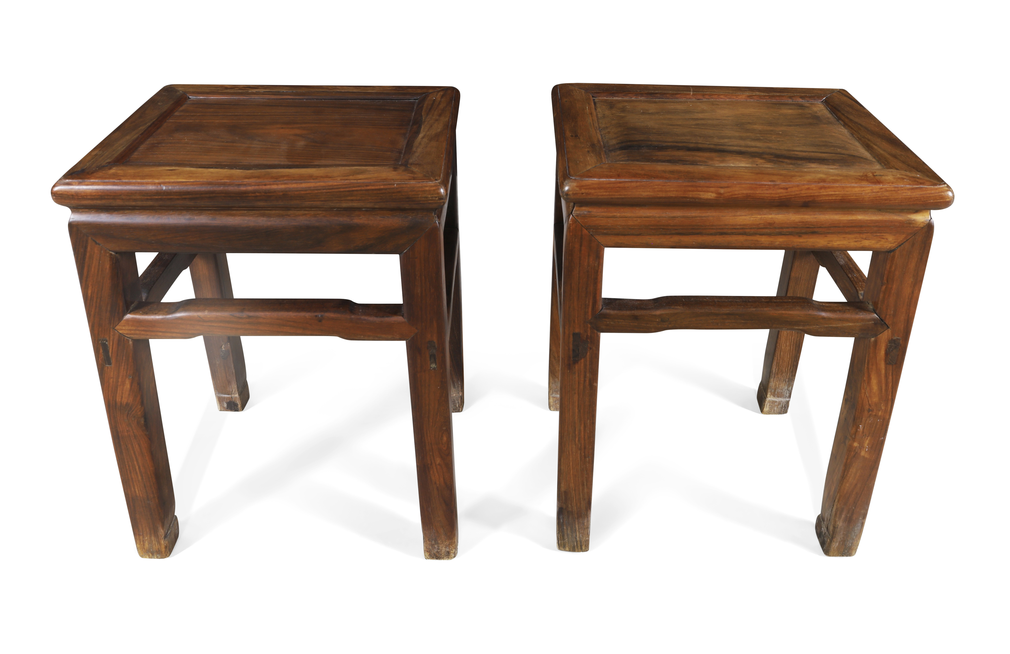 A pair of Chinese hongmu rectangular stools Qing dynasty, 19th century Of rectangular form with... - Image 2 of 2