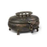 A Chinese archaic bronze ritual wine vessel and cover, he Warring States period / Western Han dy...