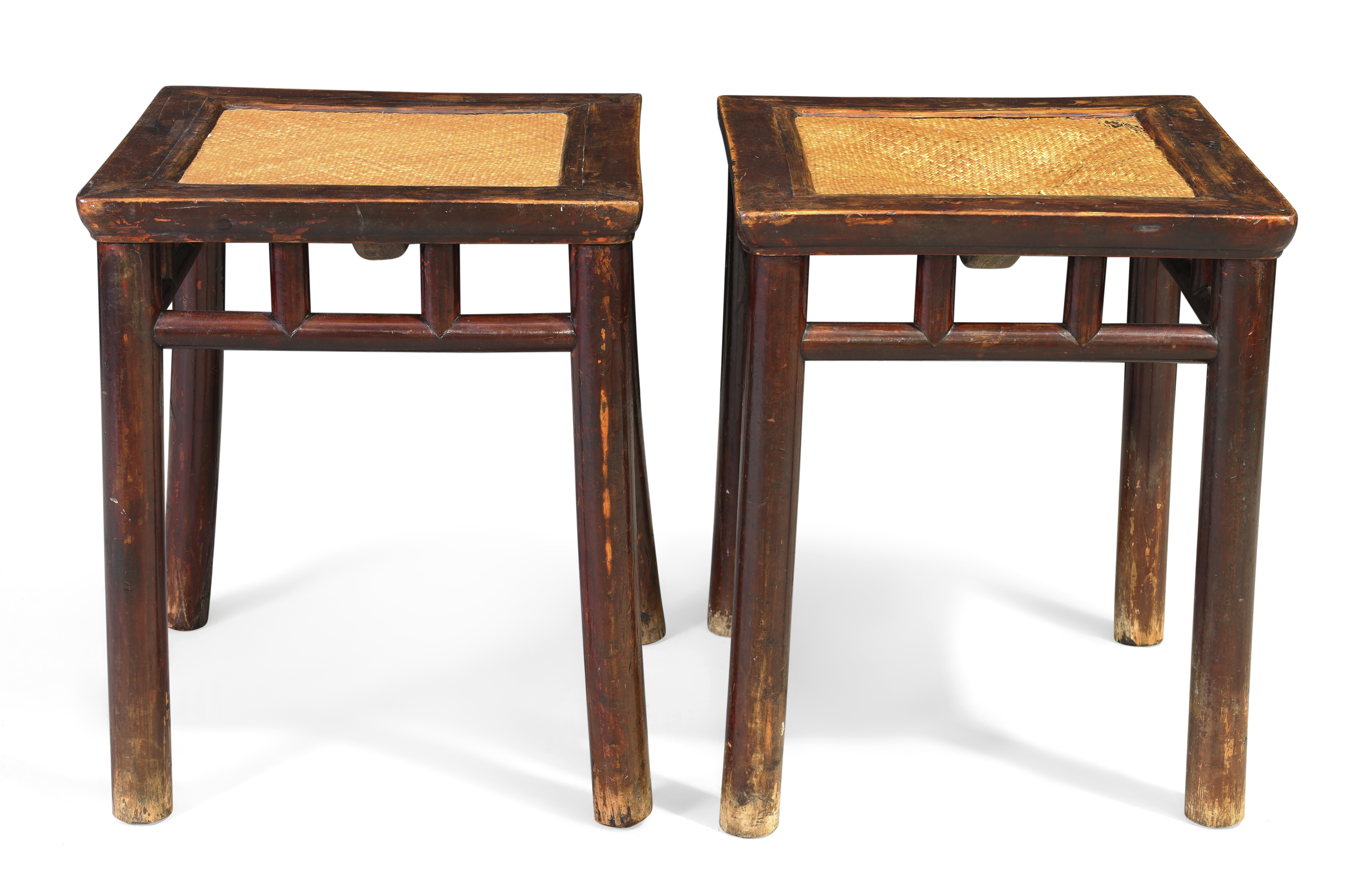 A pair of Chinese provincial lacquered elm stools, Late Ming dynasty, 17th century The square t... - Image 2 of 2