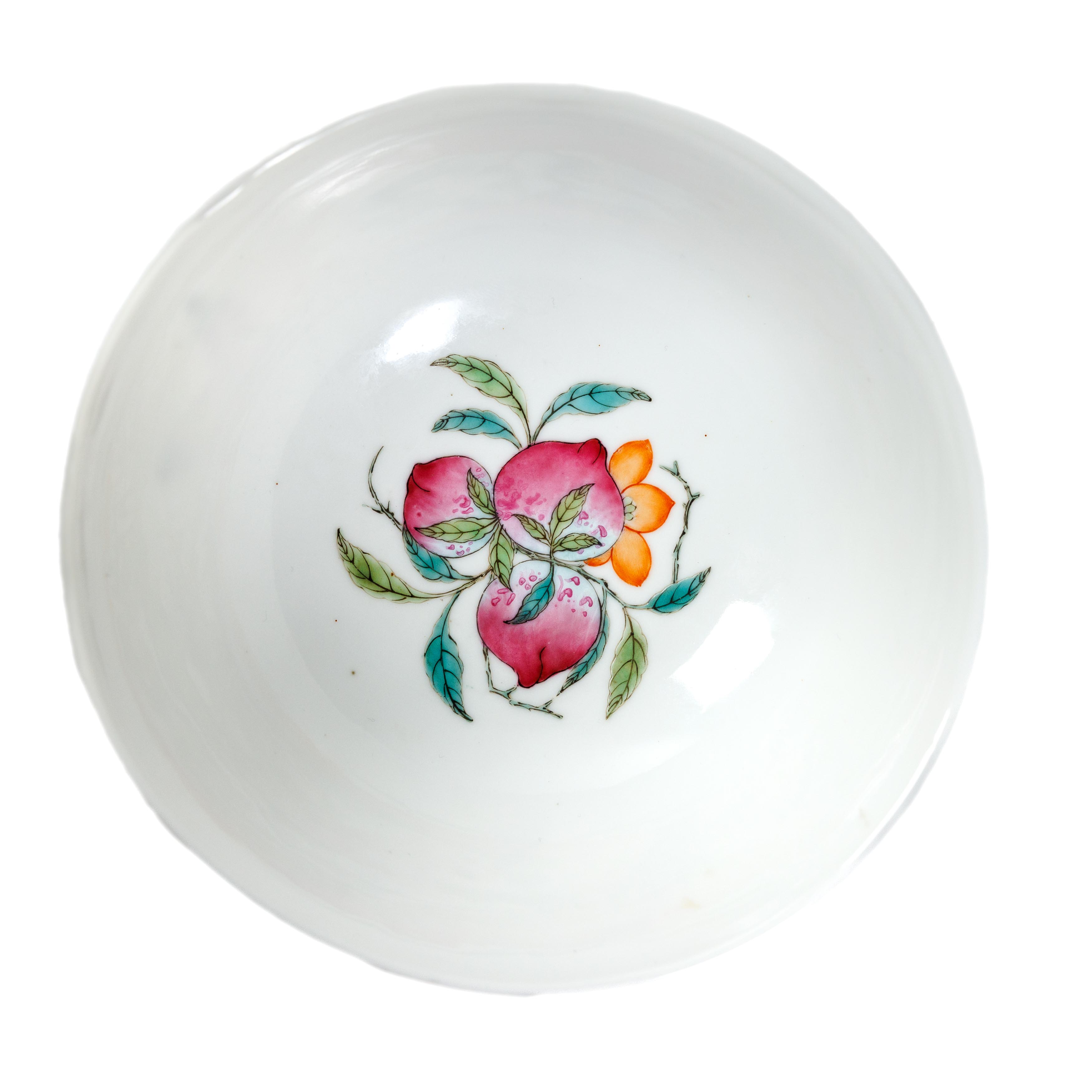 A Chinese famille rose 'geese and peaches' bowl Republic period Painted to the interior with a ... - Image 2 of 2