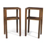 A pair of Chinese hongmu rectangular side tables, Qing dynasty, 19th century Of plain construct...