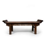 A rare and large Chinese huali recessed leg bench Qing dynasty, 17th century The rectangular to...