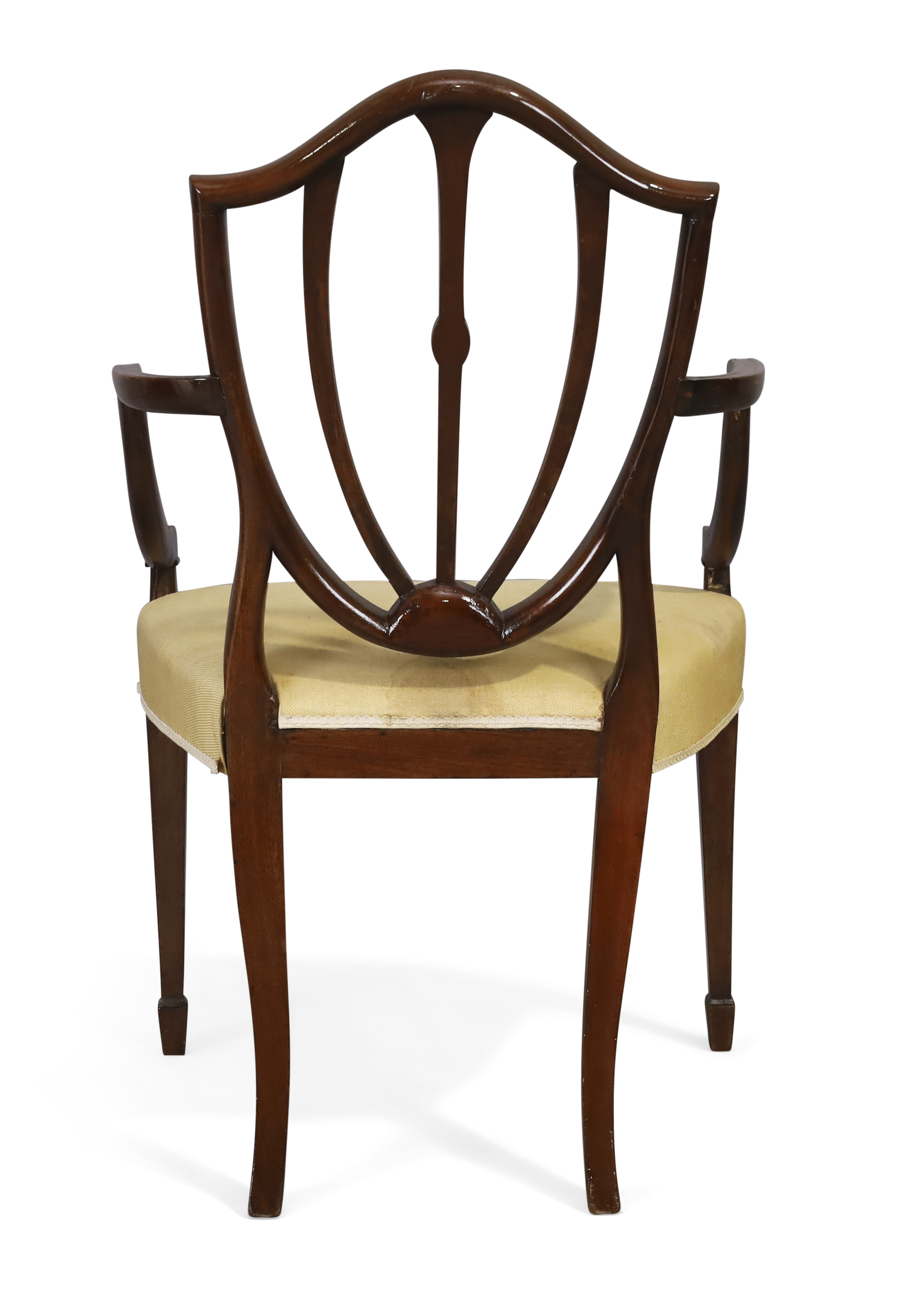 A pair of Victorian mahogany open armchairs, By Wright & Mansfield, of Hepplewhite design, third ... - Image 3 of 4