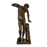 A French bronze model of the Dancing Faun, After the Antique, late 19th century, Holding a cymbal...