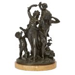 After Claude Michel, called Clodion, French, 1738-1814, a French bronze Bacchic group, Late 19th ...