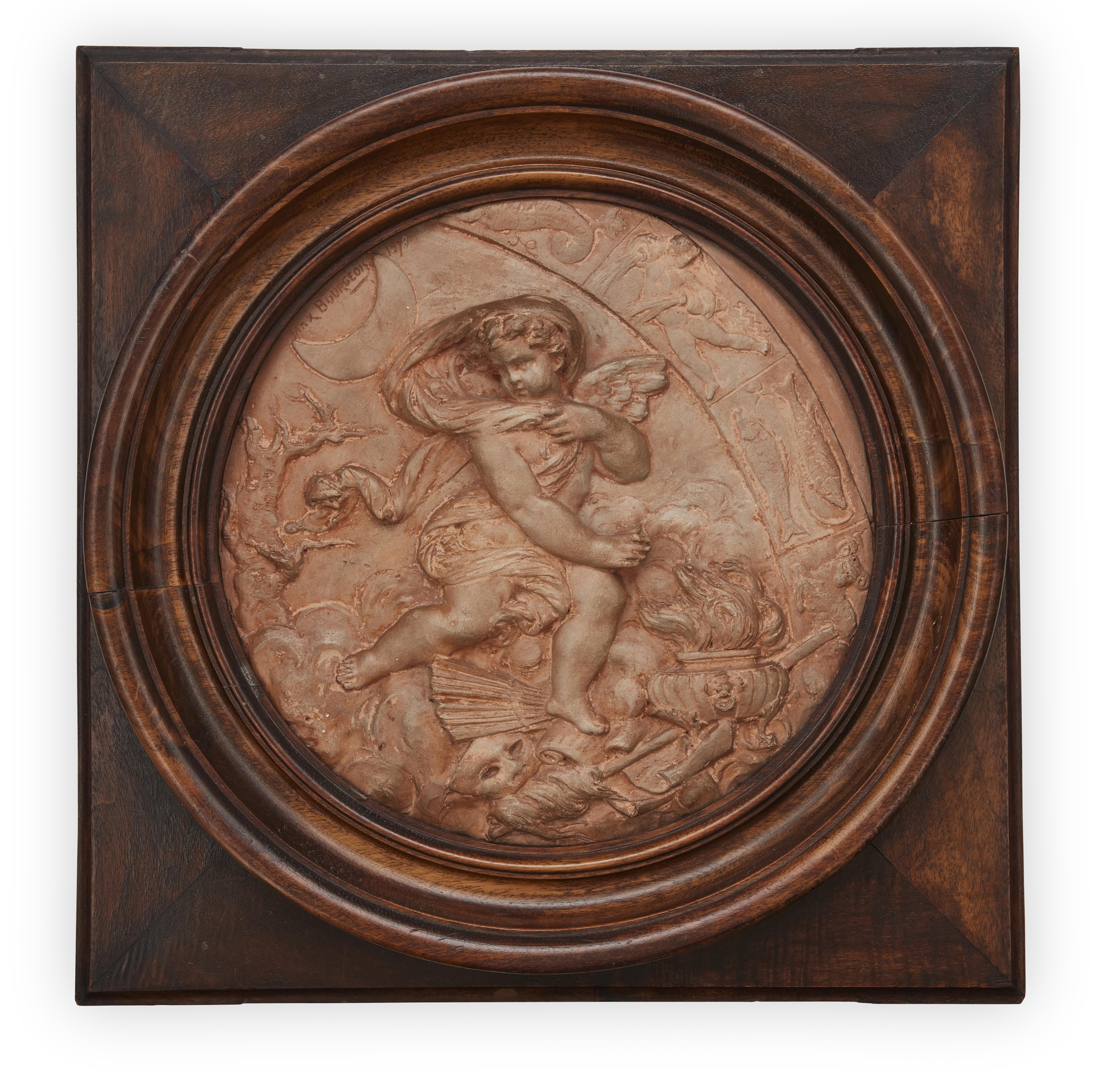 Louis-Maximilien Bourgeois, French, 1839-1901, four French allegorical terracotta plaques of the ... - Image 3 of 5