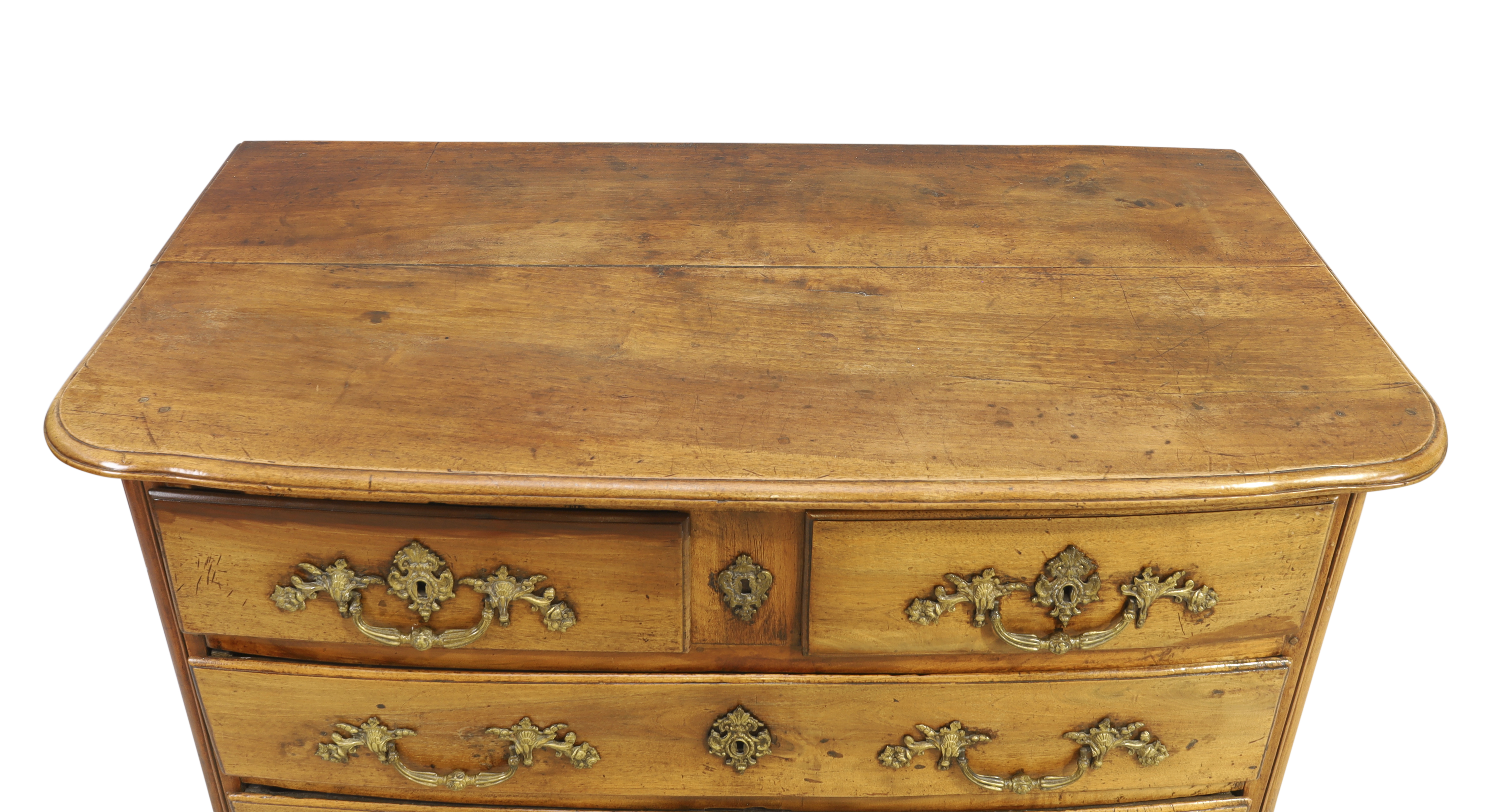 A provincial Louis XV walnut commode, First quarter 18th century, Two short over three long drawe... - Image 3 of 4