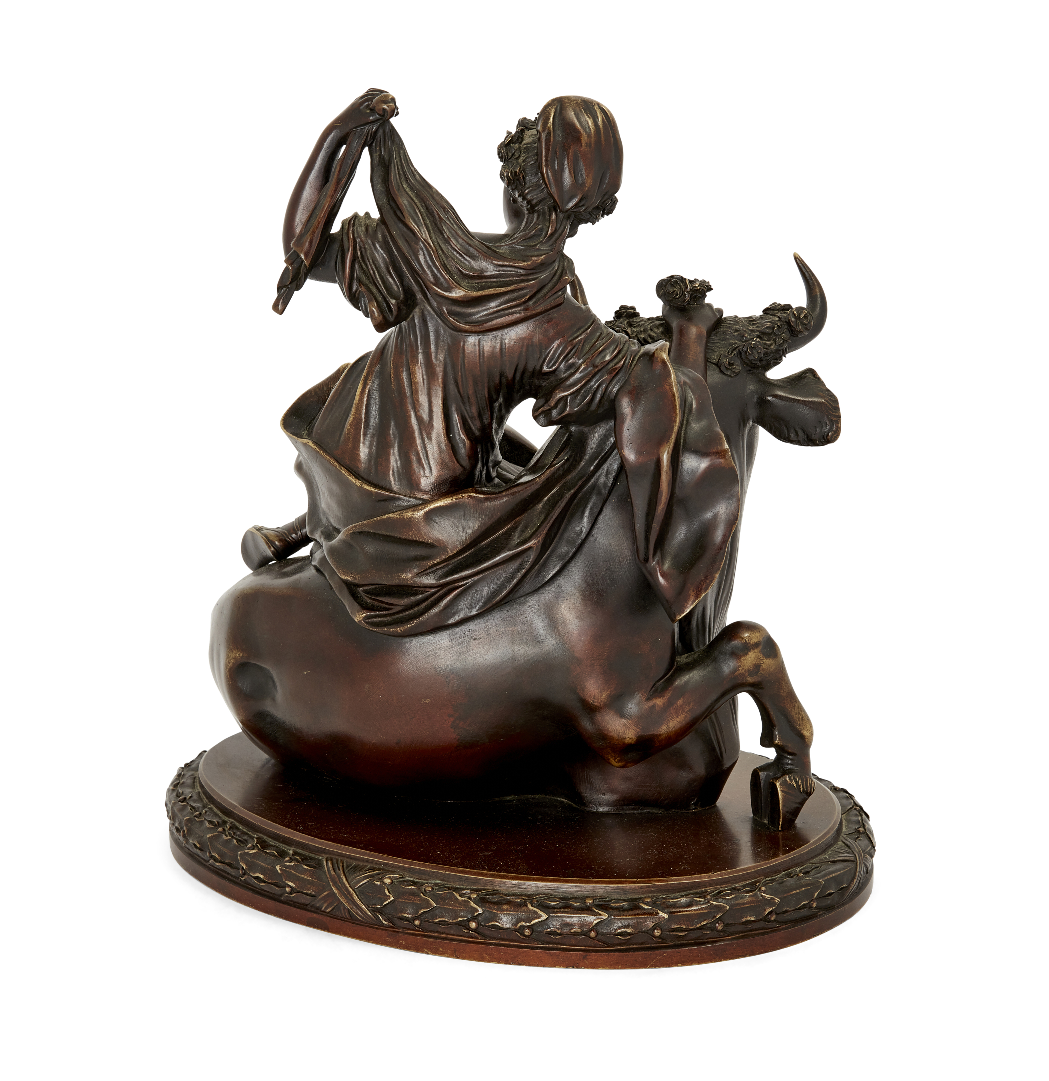 A French bronze group of Europa and the Bull, Late 19th century, The Phoenician princess depicted... - Image 3 of 3