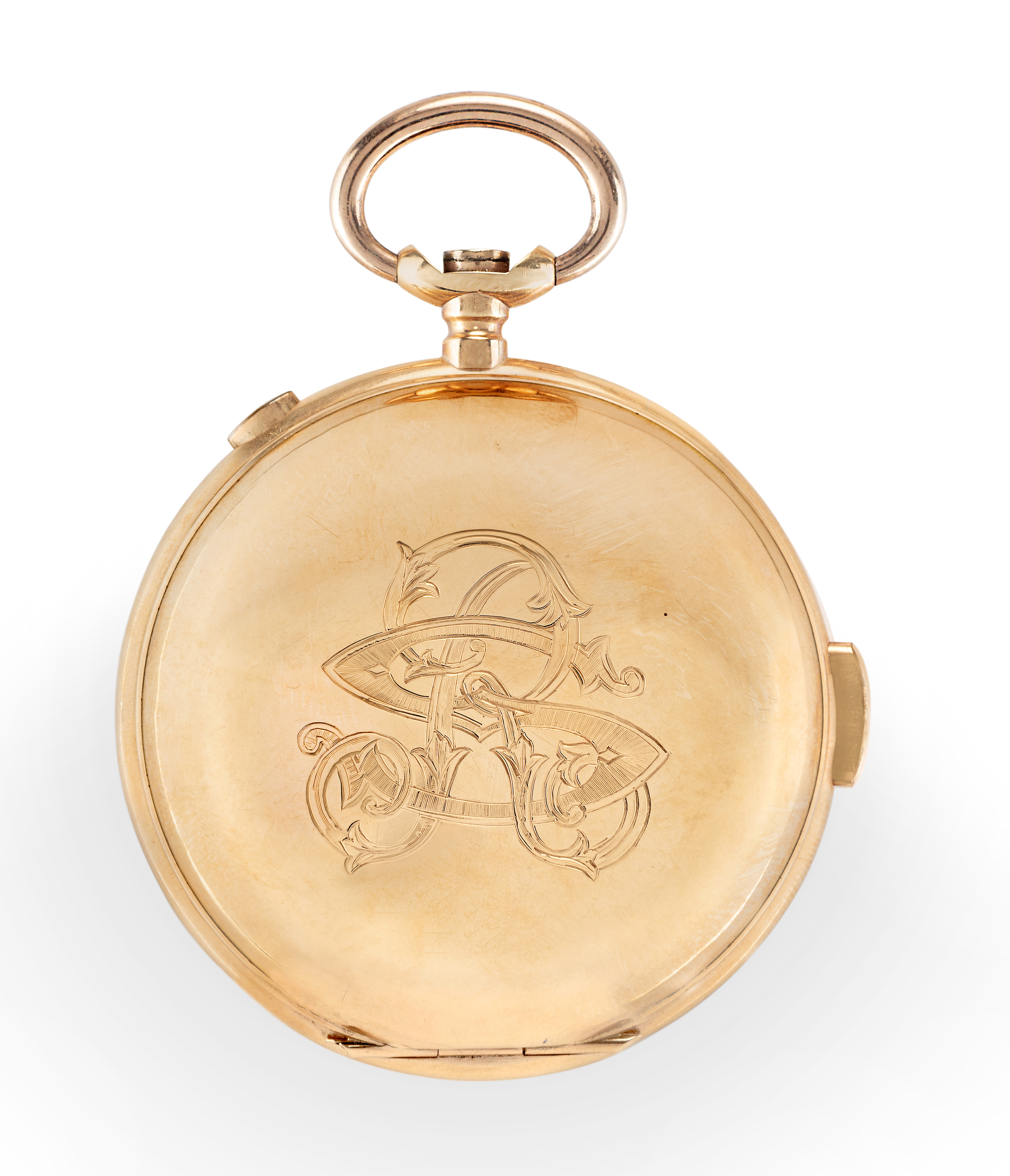 A full hunter minute repeating chronograph pocket watch, Swiss, late 19th century, Movement with ... - Image 2 of 3