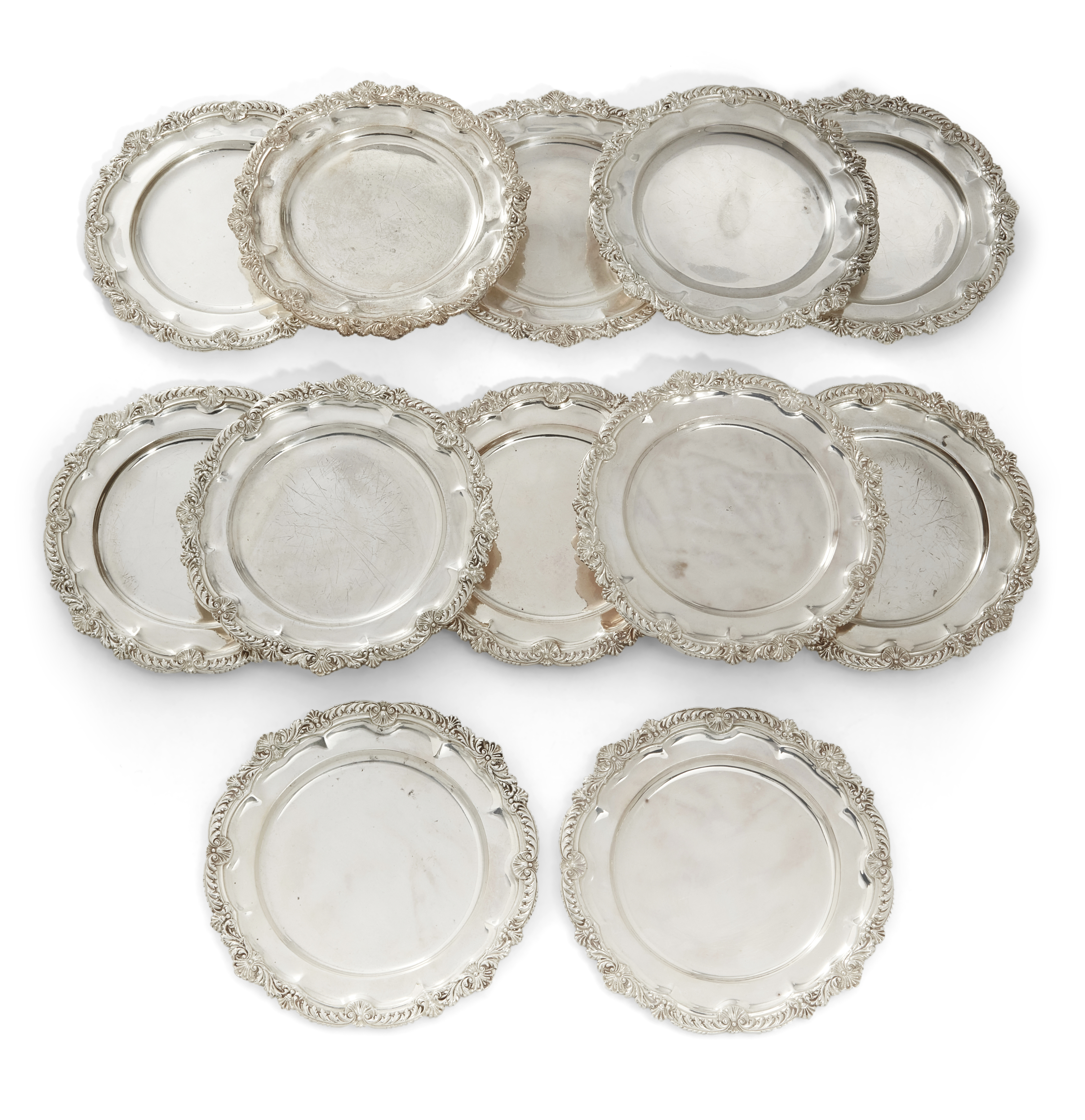 A set of twelve Elizabeth II silver side plates, London, 1962, Collingwood & Co., Of shaped circu... - Image 2 of 2