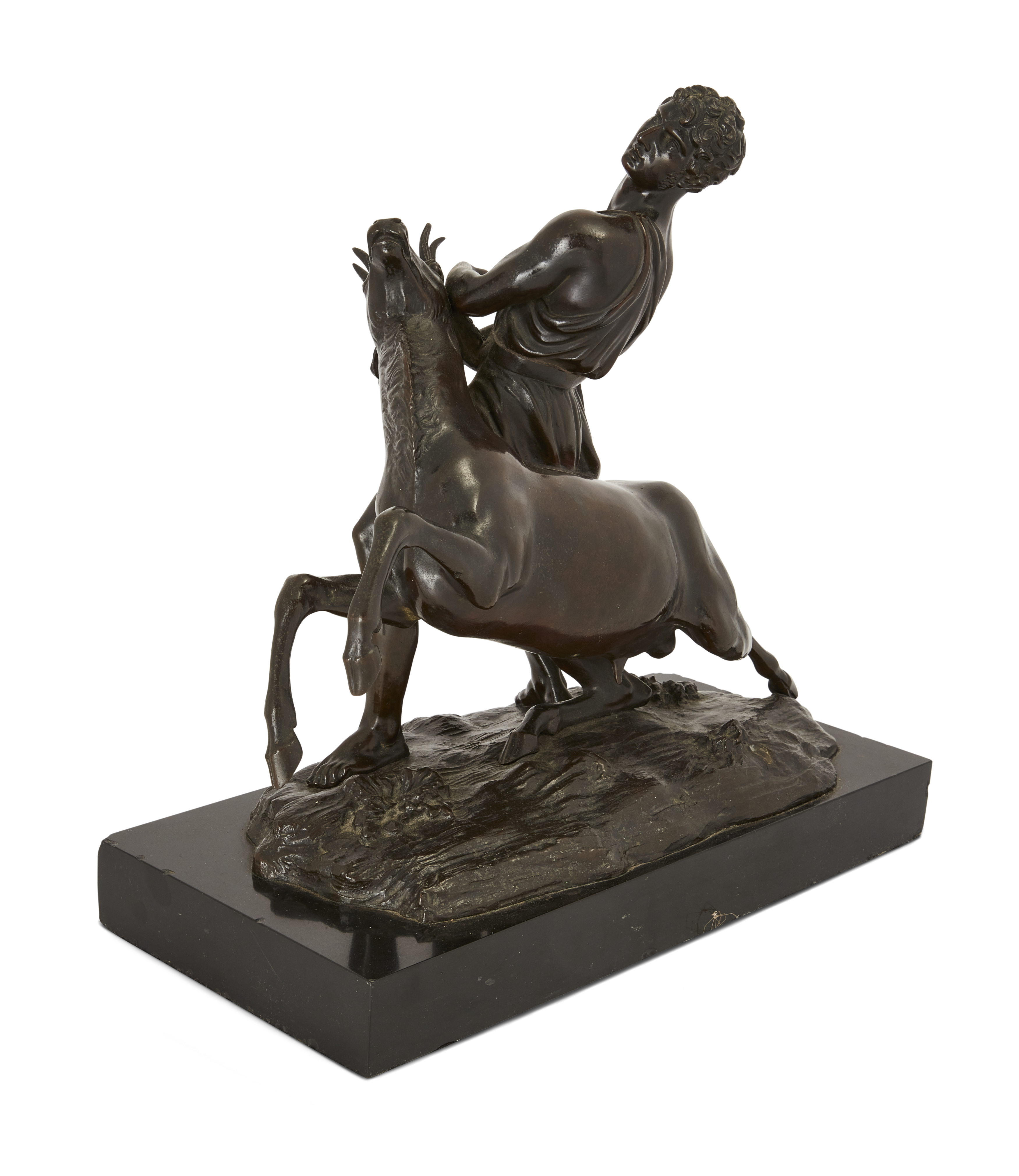 A French bronze model of a Classical man wrestling a stag, possibly the labour of Hercules subdui... - Image 2 of 2
