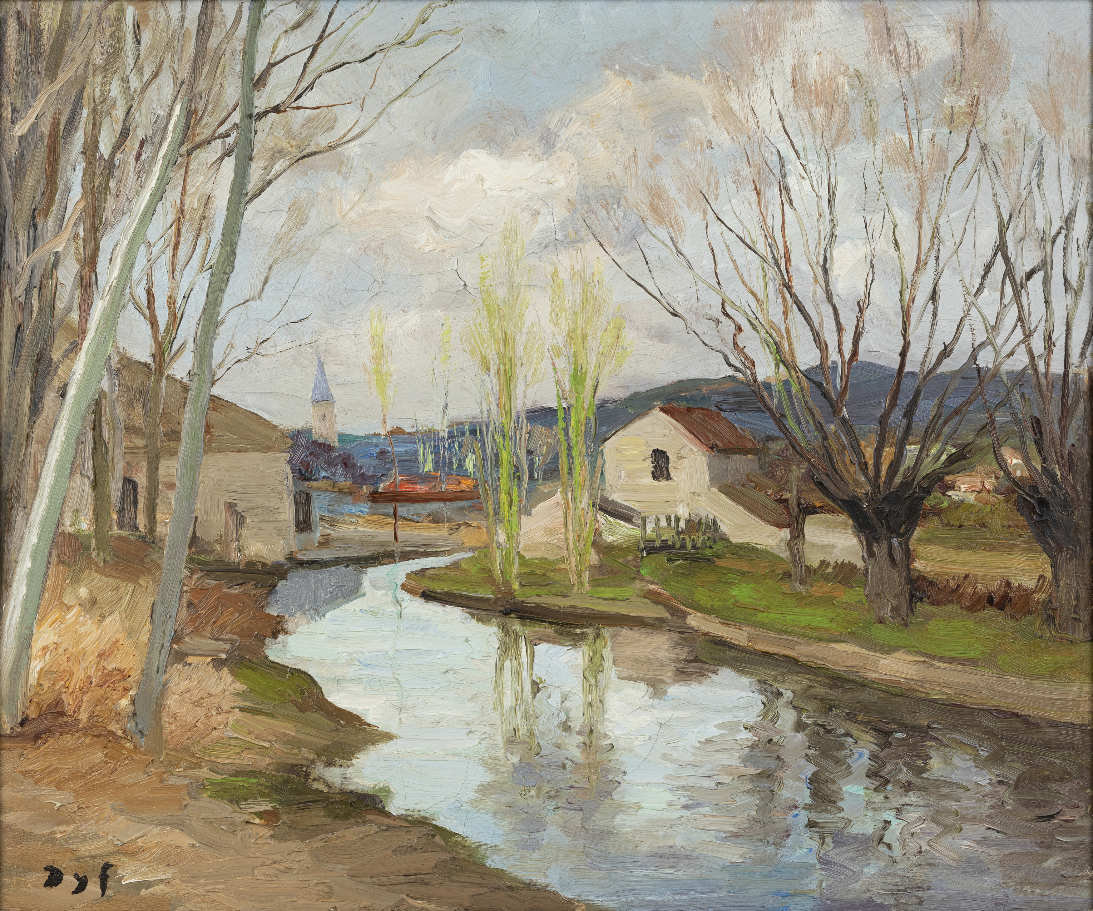 Marcel Dyf, French 1899-1985, La Mauldre près de Beynes (Île-de-France),  Oil on canvas, signed l... - Image 2 of 3