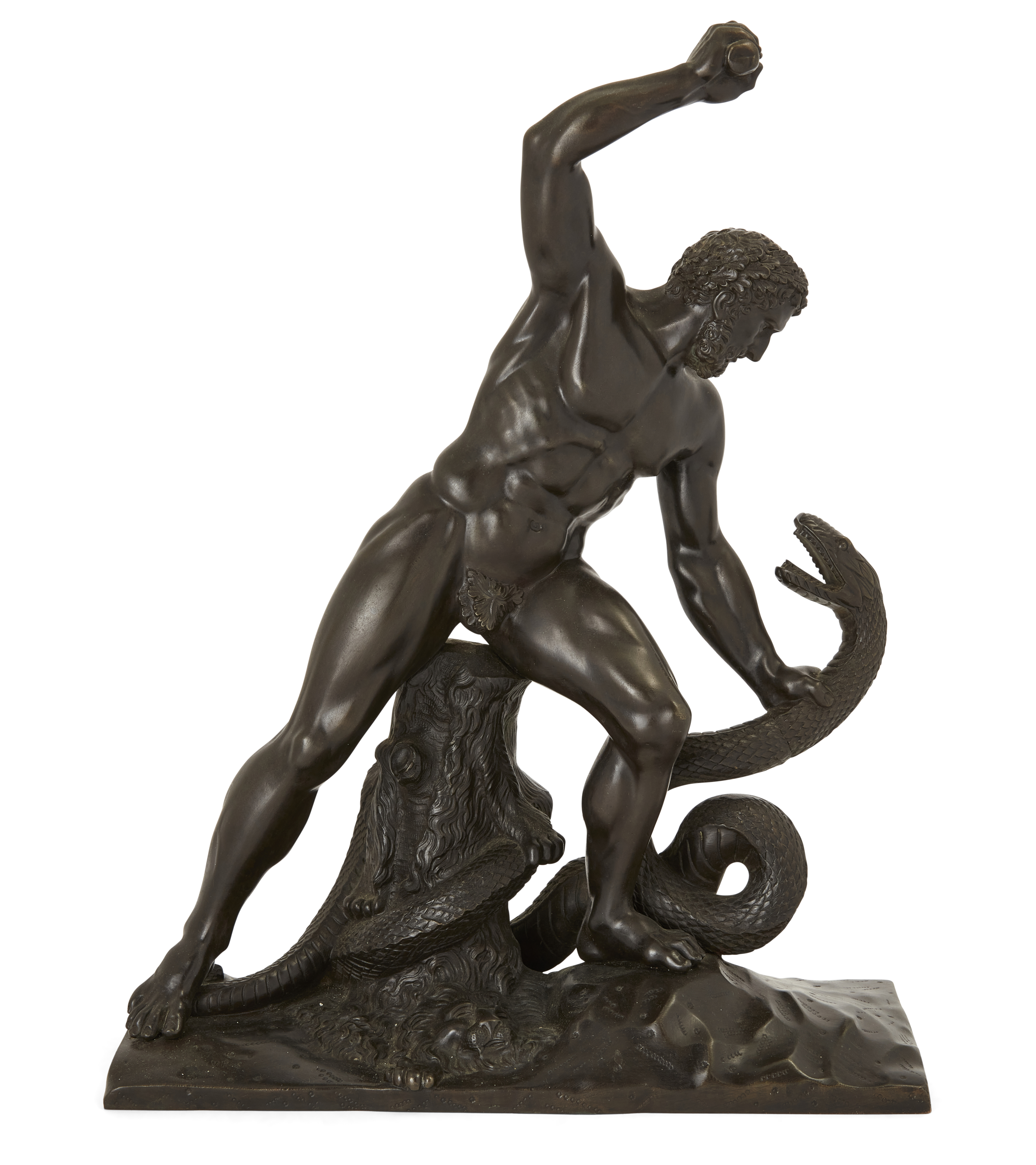 After François-Joseph Bosio, French, 1768-1845, a French bronze group of Hercules fighting Achelo...