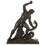 After François-Joseph Bosio, French, 1768-1845, a French bronze group of Hercules fighting Achelo...