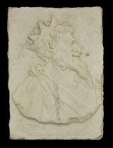 An Italian marble profile relief of Attila, 20th century, With inscription ATTILA B?e degli Unni ...