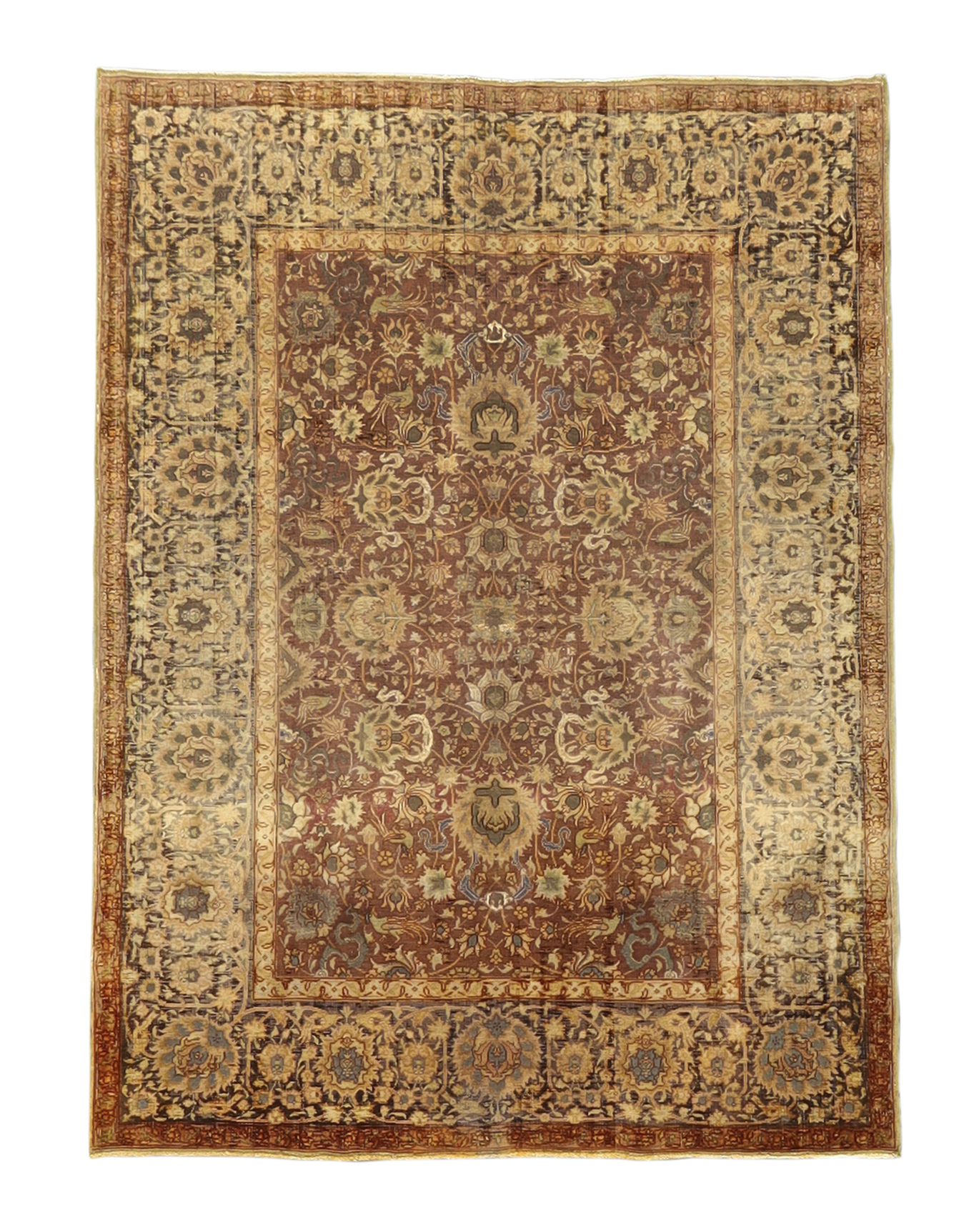 A Turkish silk and metal thread Koum Kapi rug, First quarter 20th century, The central field with...