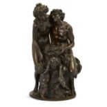 After Claude Michel, known as Clodion, French, 1738-1814, a French bronze group of a Bacchante an...