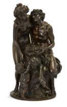 After Claude Michel, known as Clodion, French, 1738-1814, a French bronze group of a Bacchante an...